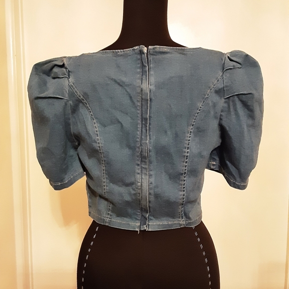 Denim Crop Top - Picture 2 of 3